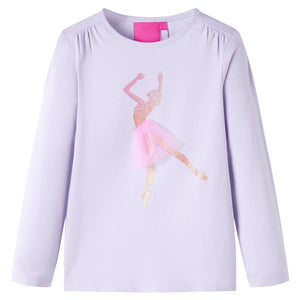 Kinder-Langarmshirt Helllila 140