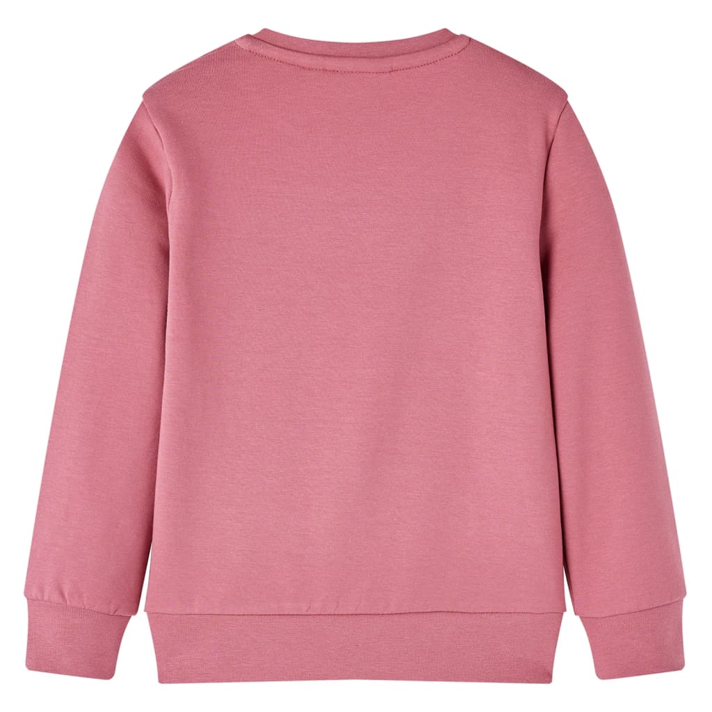 Kinder-Sweatshirt Samt-Patchwork Himbeerrosa 92