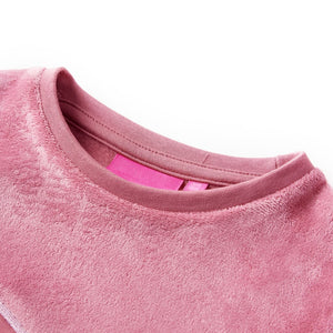 Kinder-Sweatshirt Samt-Patchwork Himbeerrosa 92