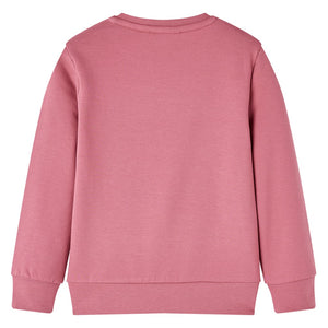 Kinder-Sweatshirt Samt-Patchwork Himbeerrosa 116