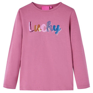 Kinder-Langarmshirt Himbeerrosa 116