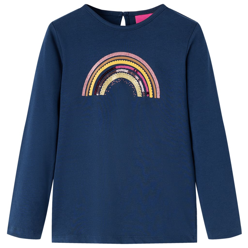 Kinder-Langarmshirt Marineblau 104