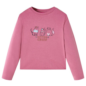 Kinder-Langarmshirt Himbeerrosa 92