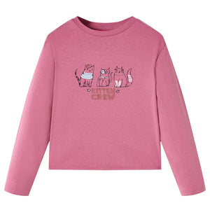 Kinder-Langarmshirt Himbeerrosa 116