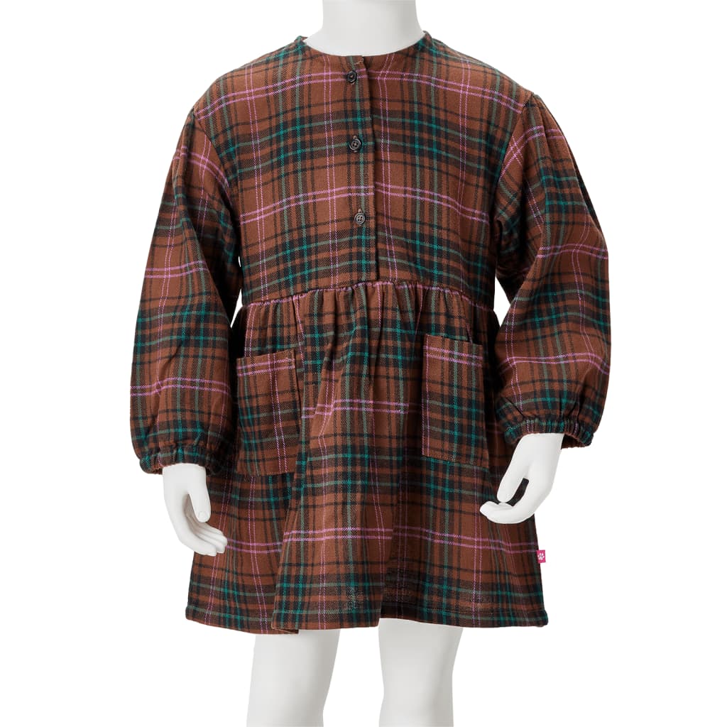 Kinderkleid mit Langen Ärmeln Cognac 104