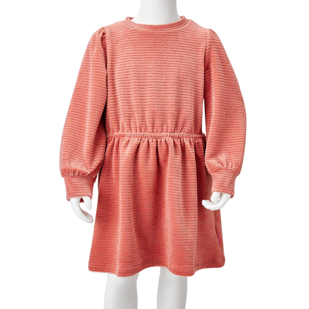 Kinderkleid mit Langen Ärmeln Mittelrosa 104