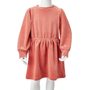 Kinderkleid mit Langen Ärmeln Mittelrosa 104