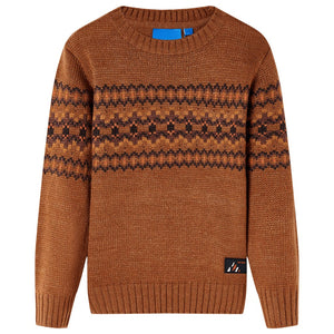 Kinderpullover Gestrickt Cognac 104