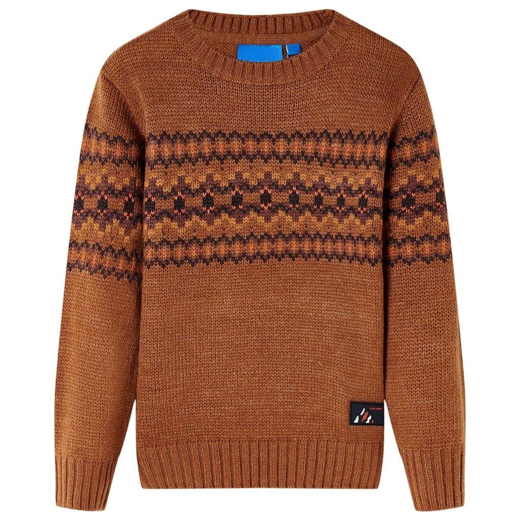 Kinderpullover Gestrickt Cognac 128