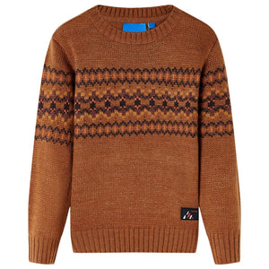 Kinderpullover Gestrickt Cognac 128