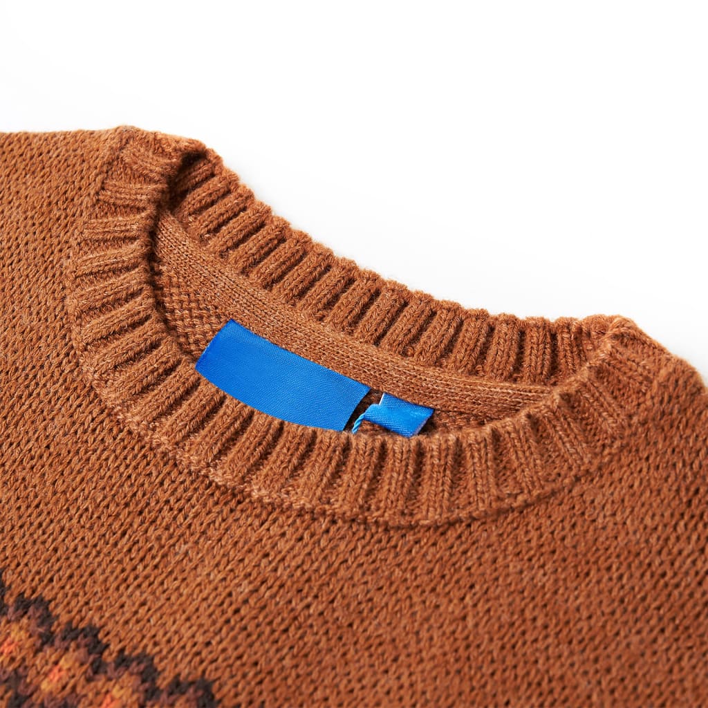 Kinderpullover Gestrickt Cognac 128