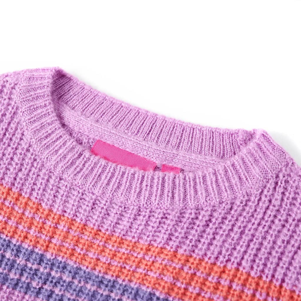 Kinderpullover mit Streifen Gestrickt Lila und Rosa 92