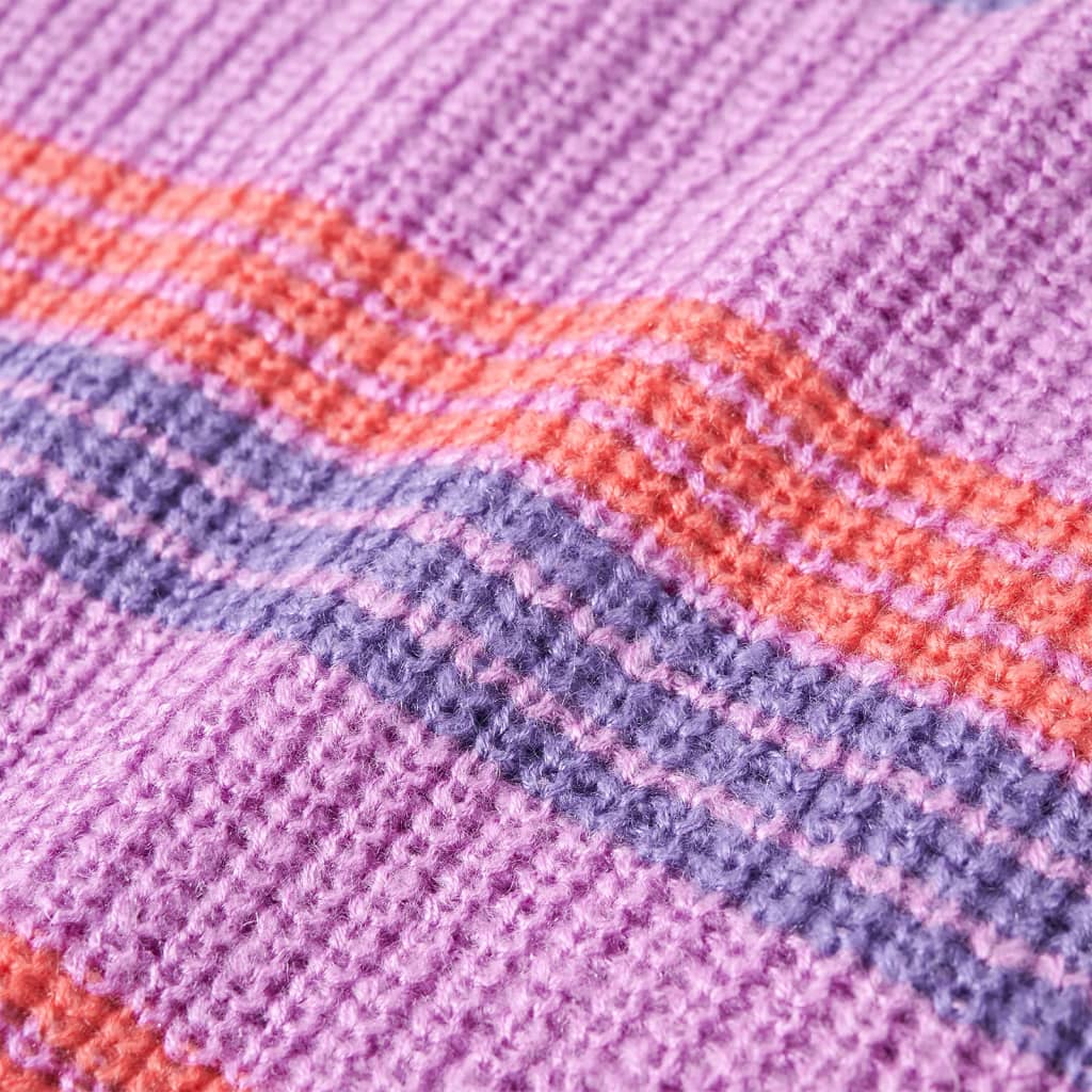 Kinderpullover mit Streifen Gestrickt Lila und Rosa 92