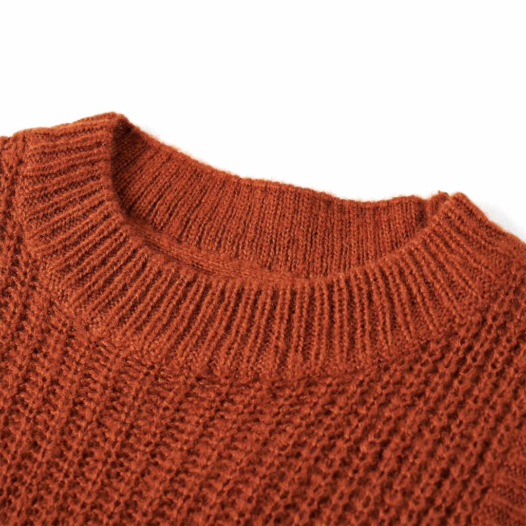 Kinder-Pulloverweste Gestrickt Cognac 116 Stilecasa