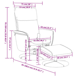 vidaXL Massagesessel mit Fußhocker Grau Kunstleder