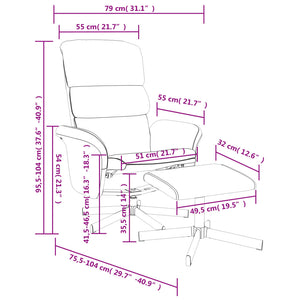 vidaXL Relaxsessel mit Fußhocker Hellgrau Stoff