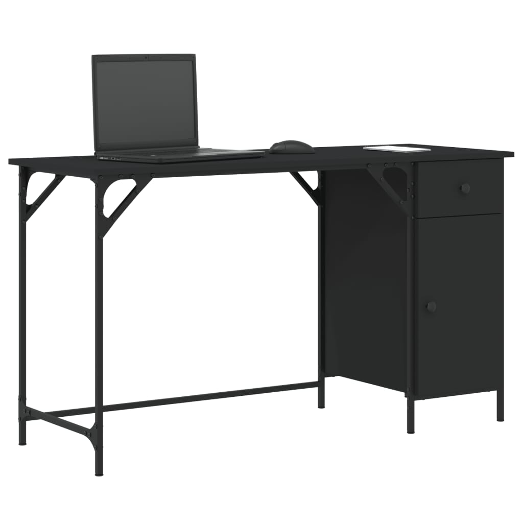 vidaXL Computertisch Schwarz 131x48x75 cm Holzwerkstoff