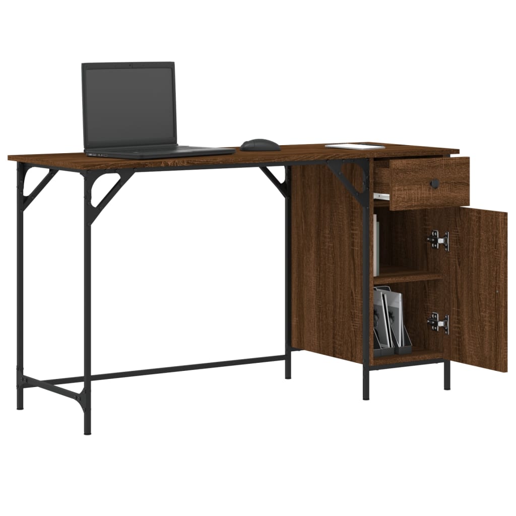 vidaXL Computertisch Braun Eiche-Optik 131x48x75 cm Holzwerkstoff