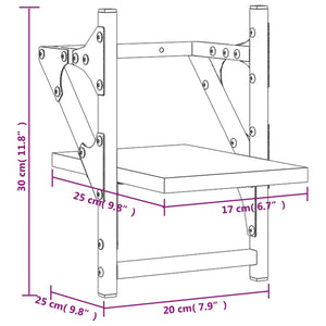 vidaXL Wandregale mit Stangen 2 Stk. Sonoma-Eiche 20x25x30 cm