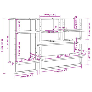 vidaXL 4-tlg. Wandregal-Set mit Stangen Räuchereiche Holzwerkstoff