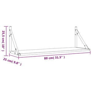 vidaXL Wandregale 2 Stk. Schwarz 80x25x25,5 cm Holzwerkstoff