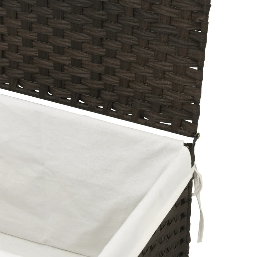 Wäschekorb mit Deckel Dunkelbraun 55,5x35x34 cm Poly Rattan Stilecasa