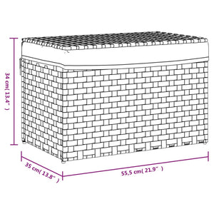 Wäschekorb mit Deckel Dunkelbraun 55,5x35x34 cm Poly Rattan Stilecasa