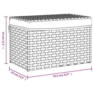 vidaXL Wäschekorb mit Deckel Schwarz 55,5x35x34 cm Poly Rattan