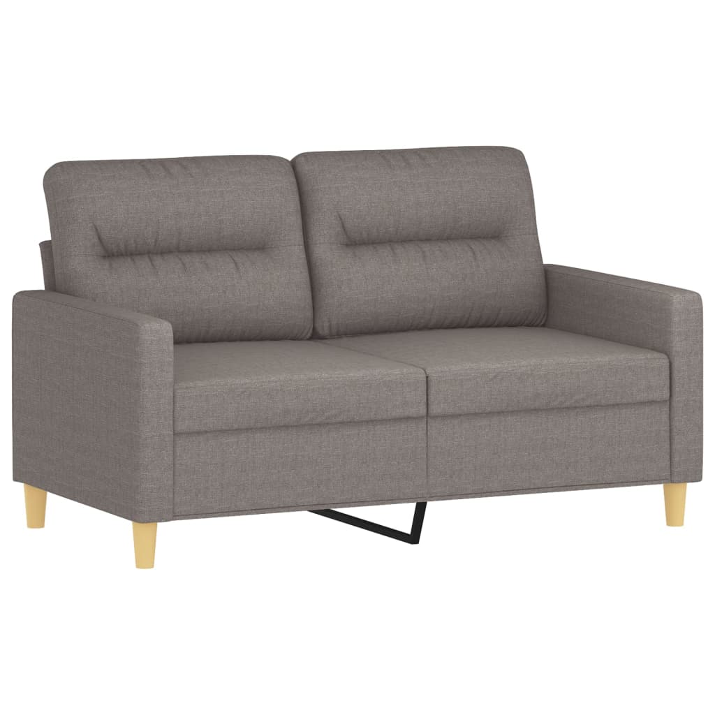 vidaXL 2-Sitzer-Sofa mit Zierkissen Taupe 120 cm Stoff