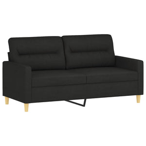 vidaXL 2-Sitzer-Sofa mit Zierkissen Schwarz 140 cm Stoff