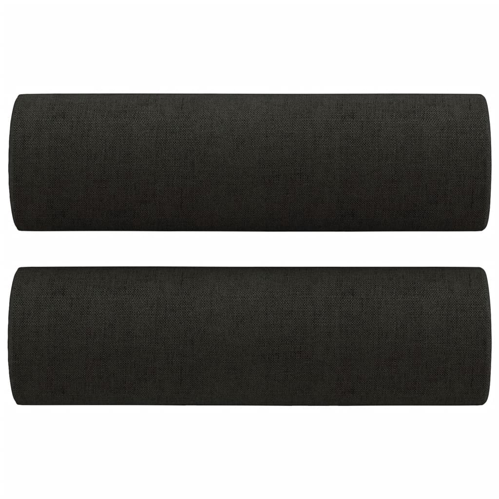 vidaXL 2-Sitzer-Sofa mit Zierkissen Schwarz 140 cm Stoff