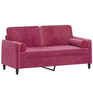 vidaXL 2-Sitzer-Sofa mit Zierkissen Weinrot 140 cm Samt