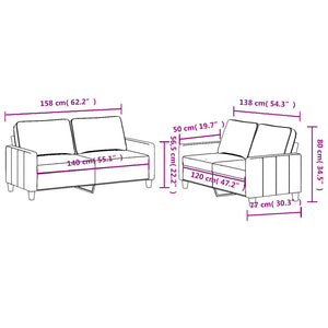 vidaXL 2-tlg. Sofagarnitur mit Kissen Taupe Stoff