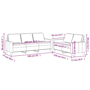 vidaXL 2-tlg. Sofagarnitur mit Kissen Creme Samt