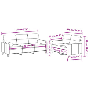 vidaXL 2-tlg. Sofagarnitur mit Kissen Taupe Stoff