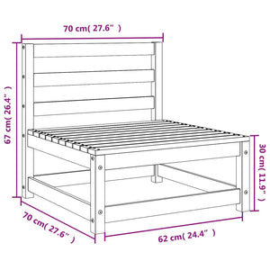 Gartensofa ohne Armlehnen Weiß 70x70x67 cm Massivholz Kiefer