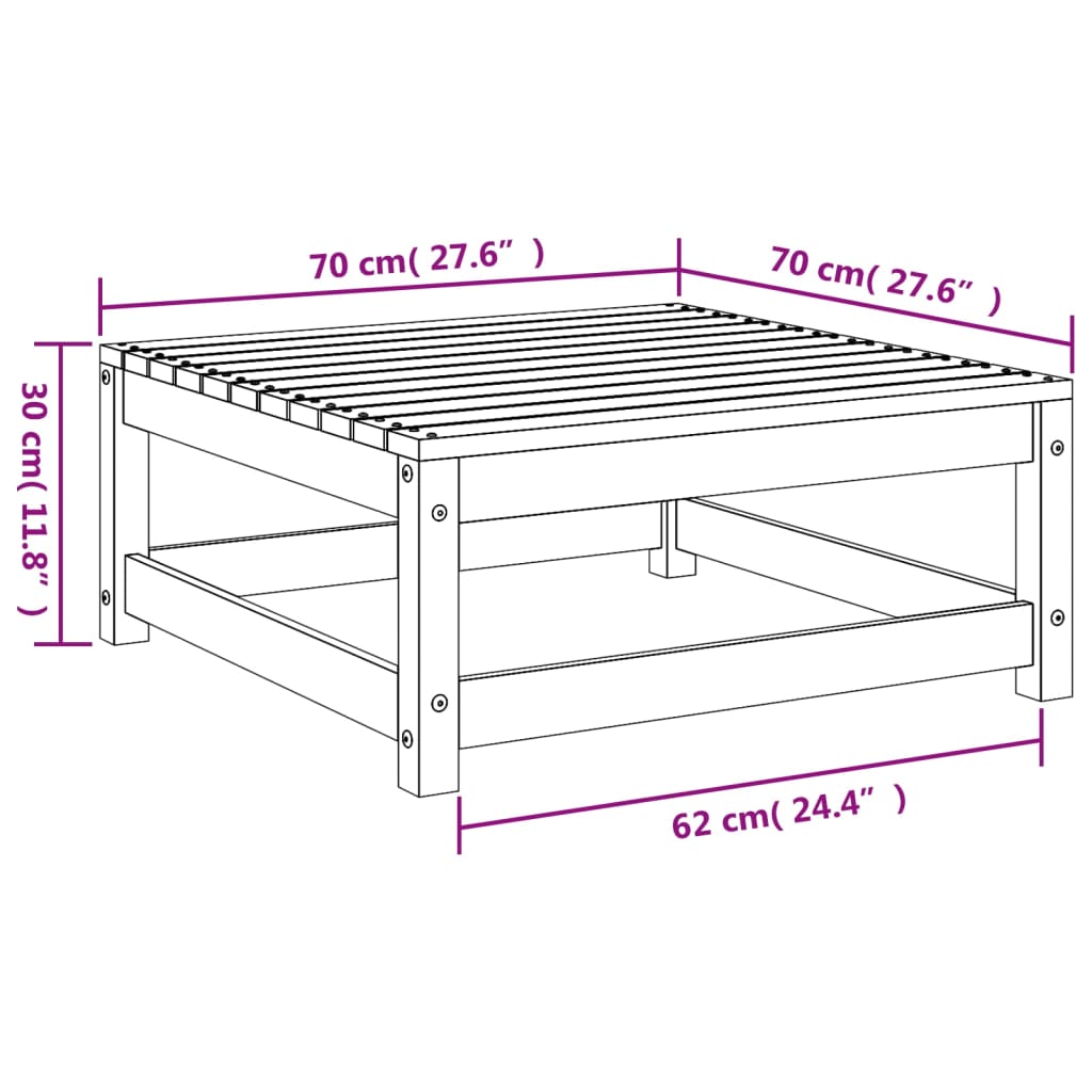 vidaXL Gartenhocker 70x70x30 cm Kiefernholz Imprägniert