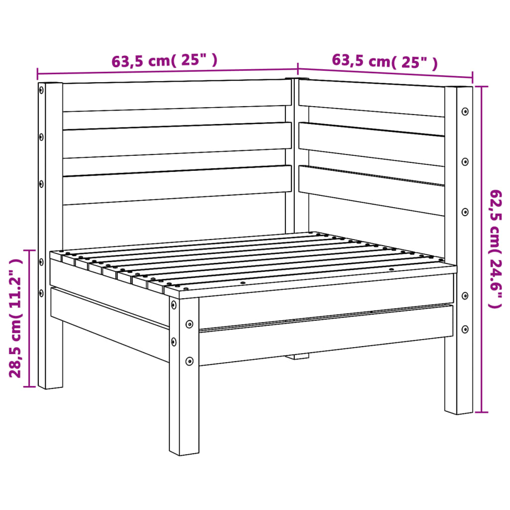 vidaXL Garten-Ecksofa Kiefernholz Imprägniert