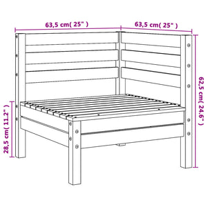 vidaXL Garten-Ecksofas 2 Stk. Wachsbraun Massivholz Kiefer