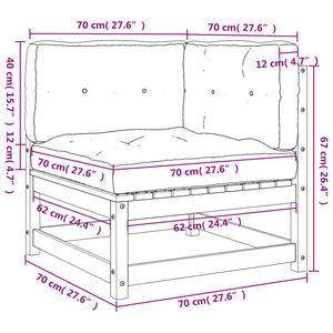 Garten-Ecksofa mit Kissen Massivholz Douglasie