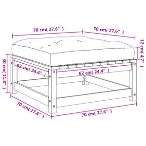 Gartenhocker mit Kissen Massivholz Douglasie