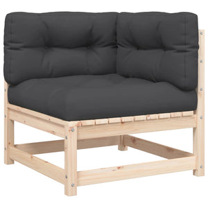 Gartensofa mit Kissen 2-Sitzer Massivholz Kiefer