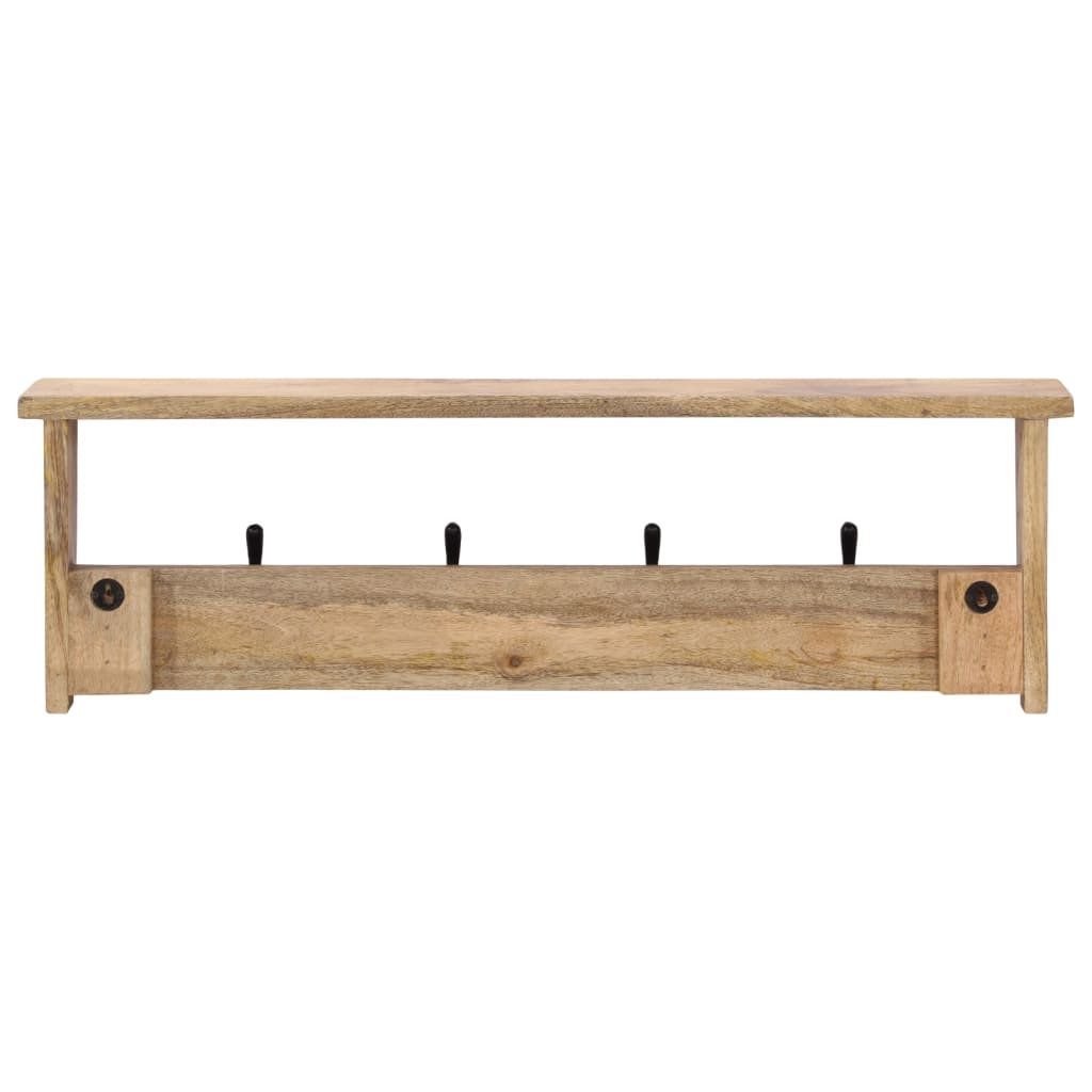 vidaXL Wandgarderobe mit 4 Haken Massivholz Mango