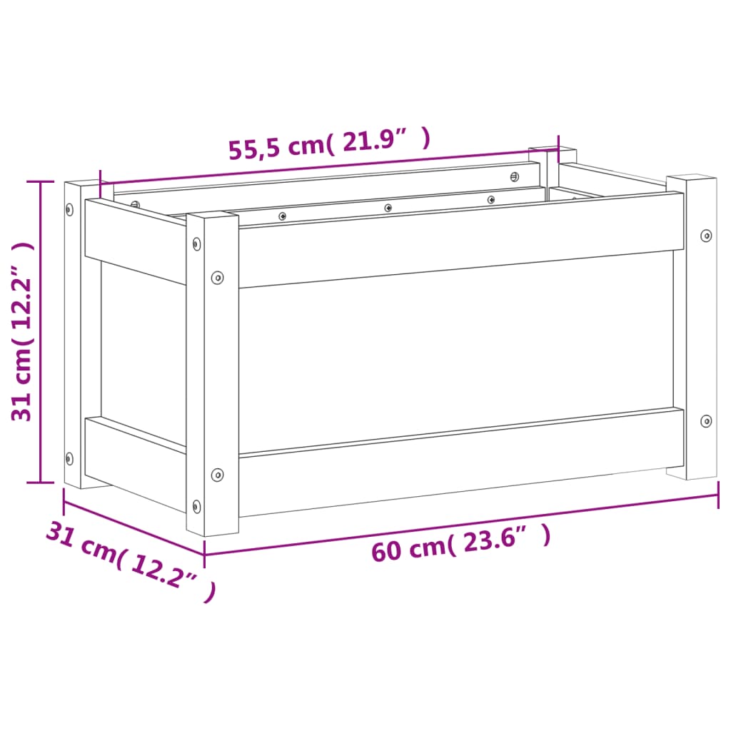 Pflanzkübel 2 Stk. Wachsbraun Massivholz Kiefer