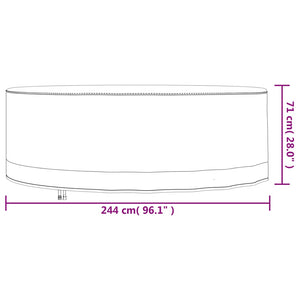 Gartenmöbel-Abdeckungen 2 Stk. Ø 244x71 cm 600D Oxford-Gewebe Stilecasa