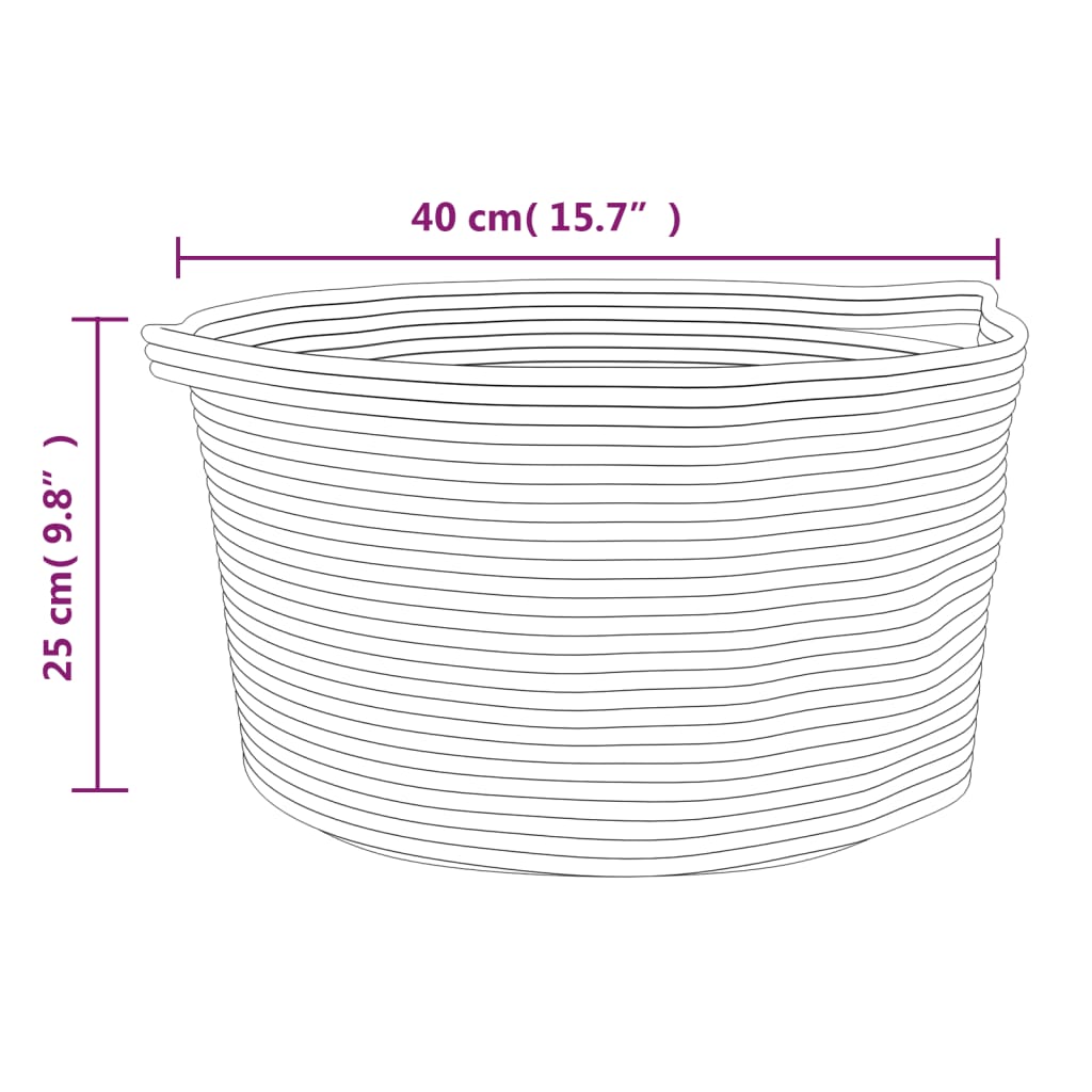 vidaXL Aufbewahrungskorb Grau und Weiß Ø40x25 cm Baumwolle