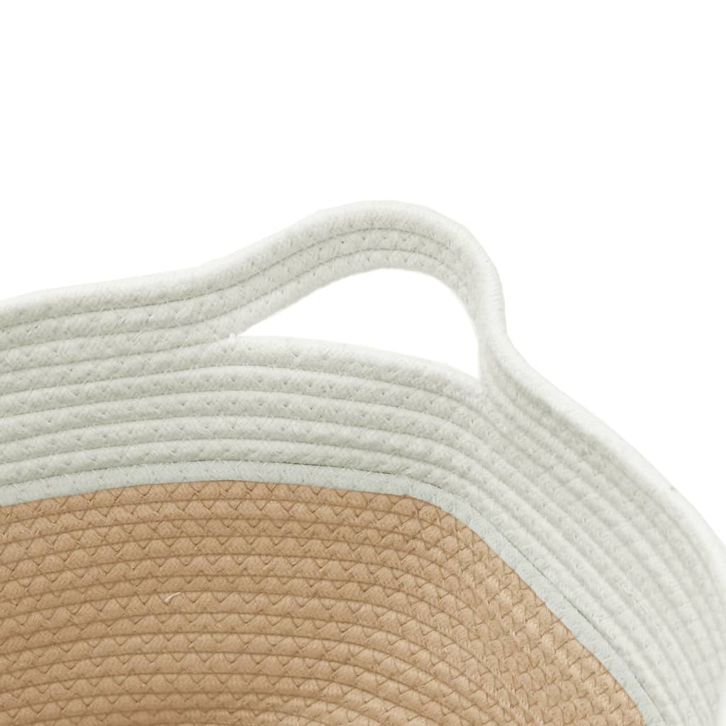 Aufbewahrungskorb Beige und Weiß Ø40x25 cm Baumwolle Stilecasa