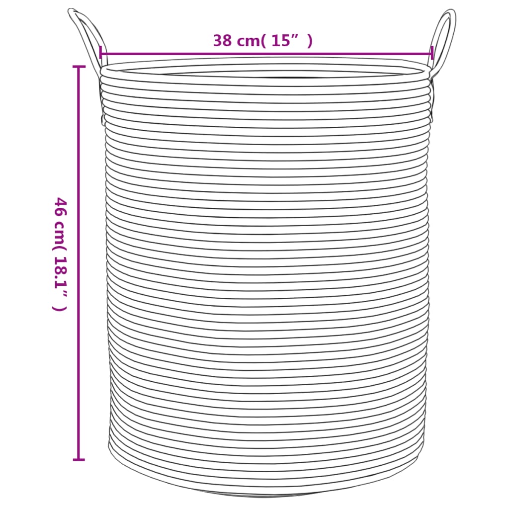 vidaXL Aufbewahrungskorb Grau und Weiß Ø38x46 cm Baumwolle