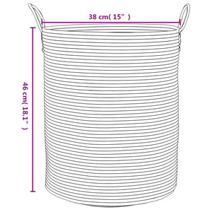 Aufbewahrungskorb Grau und Weiß Ø38x46 cm Baumwolle Stilecasa