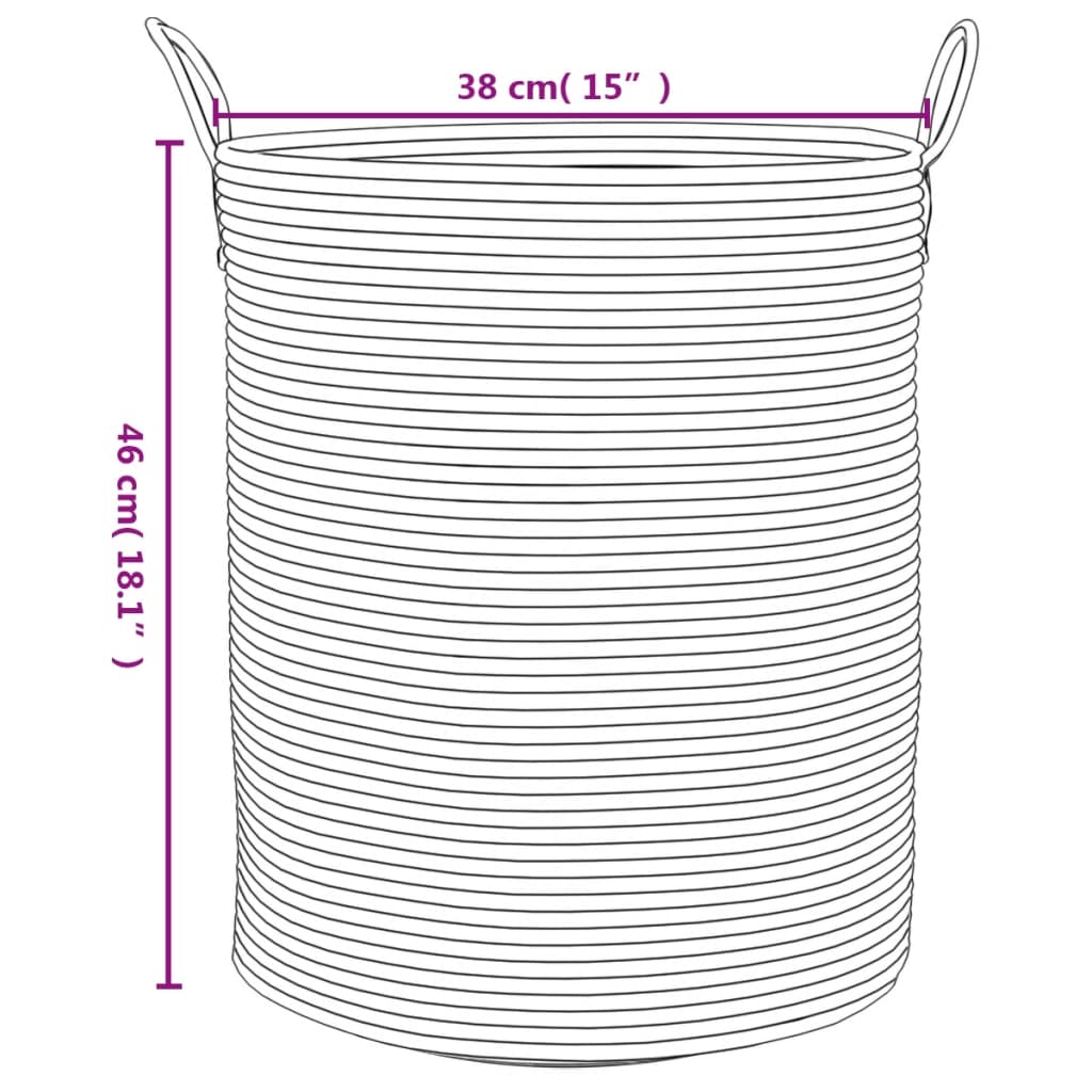 vidaXL Aufbewahrungskorb Braun und Weiß Ø38x46 cm Baumwolle